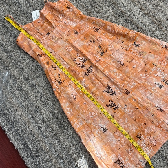 NWT Peruvian Connection Ipanema Orange Floral Midi Dress sz 6 - Picture 4 of 8